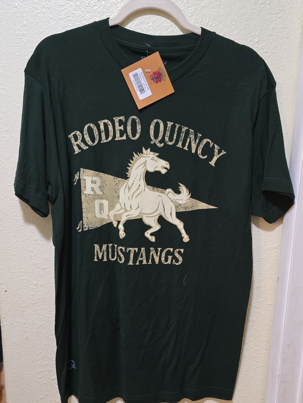 Rodeo Quincy Women's Dark Green Mustangs Tee-forest Green